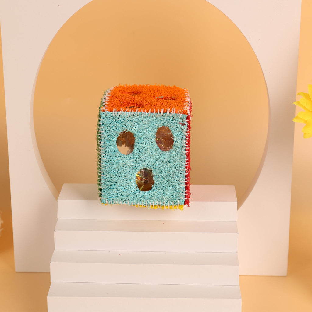 Bell Cube Dog Toy Cat Toy Natural Loofah Bite-Resistant