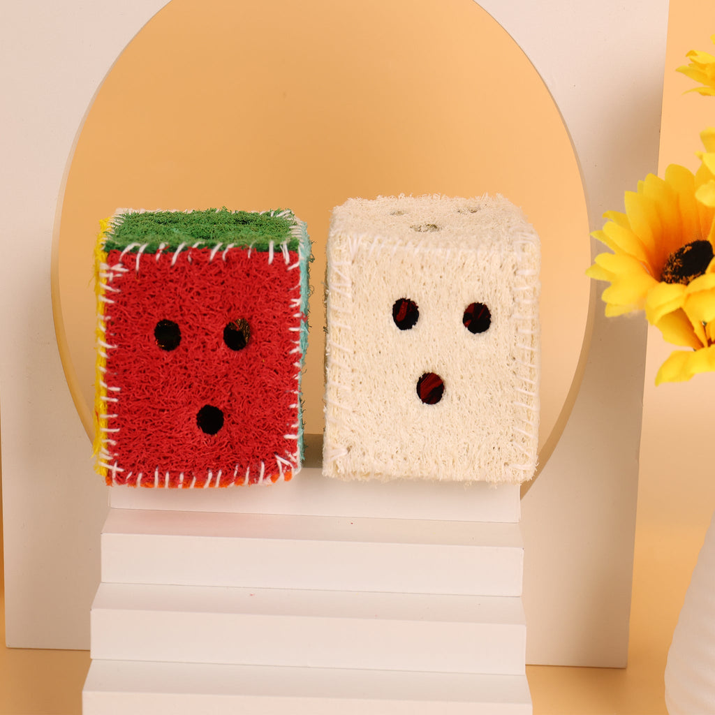 Bell Cube Dog Toy Cat Toy Natural Loofah Bite-Resistant
