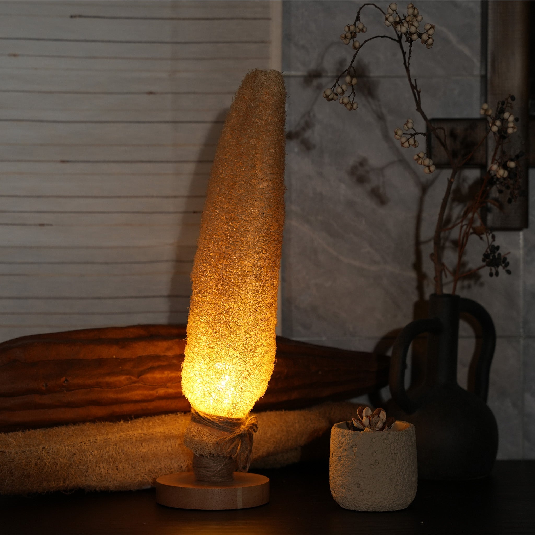 Artisanal Luffa Pendant Light for Modern Rustic Interiors