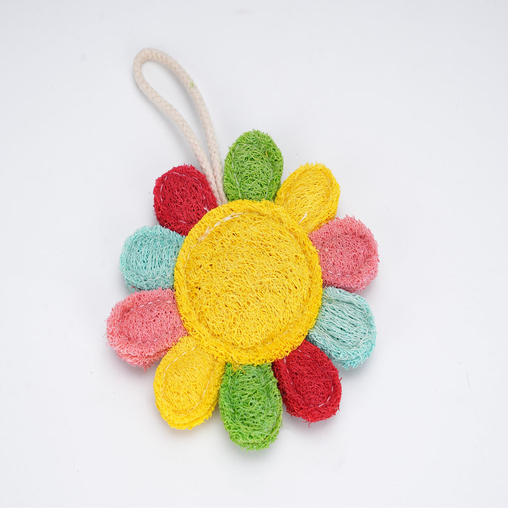 Handmade Loofah Flower Hanging – Vibrant & Eco-Friendly Decor