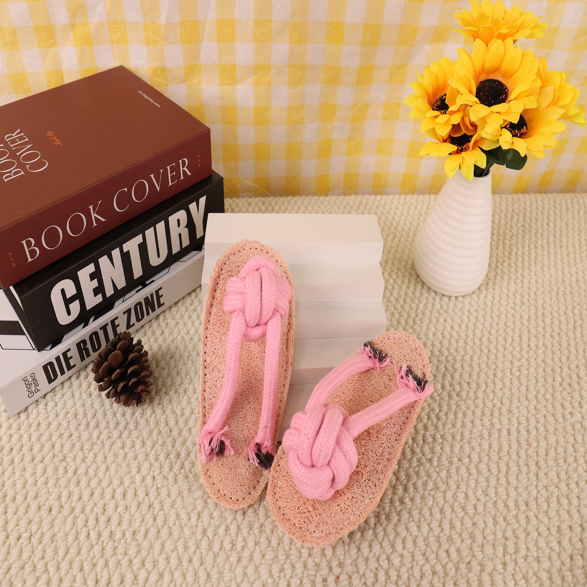 Bite-Resistant Interactive Catnip Slipper-Shaped Loofah Cat and Dog Toy