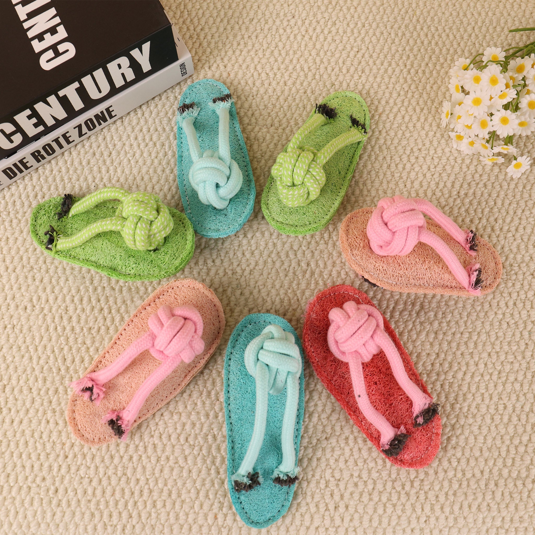 Bite-Resistant Interactive Catnip Slipper-Shaped Loofah Cat and Dog Toy